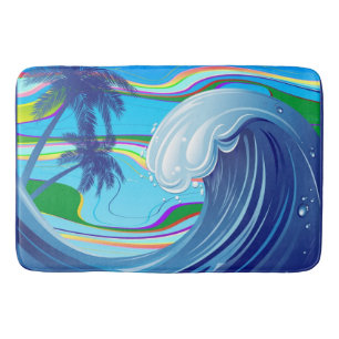 Sea Ocean big Wave Water Double-Sided keychain Bath Mat