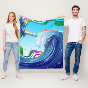 Sea Ocean big Wave Water  Fleece Blanket