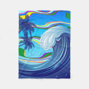 Sea Ocean big Wave Water Fleece Blanket