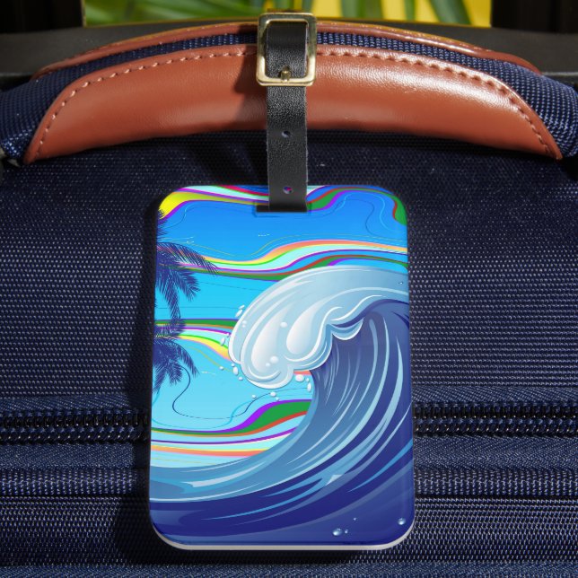 Sea Ocean big Wave Water  Luggage Tag (Front Insitu 2)