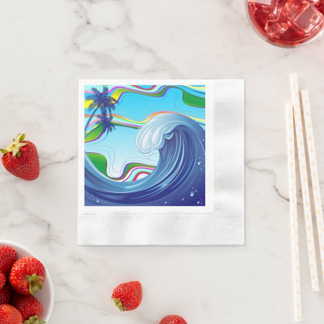 Sea Ocean big Wave Water  Napkin (Insitu)