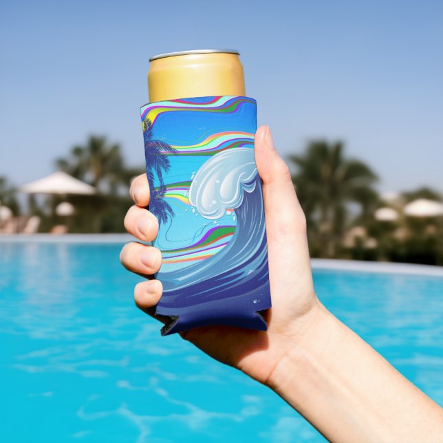 Sea Ocean big Wave Water  Seltzer Can Cooler (In Situ Pool)