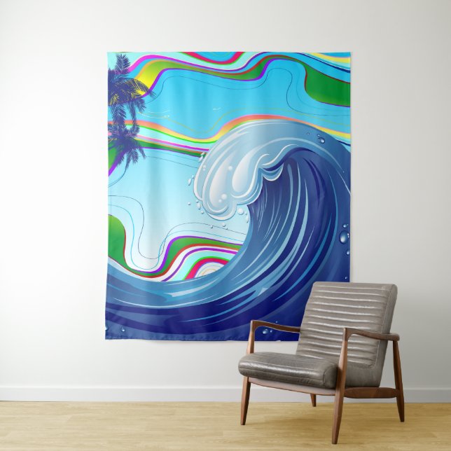 Sea Ocean big Wave Water  Tapestry (In Situ)