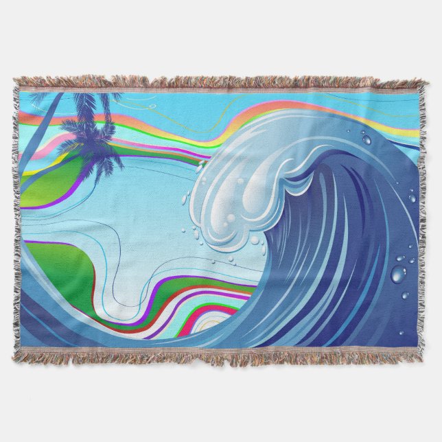 Sea Ocean big Wave Water  Throw Blanket (Front)