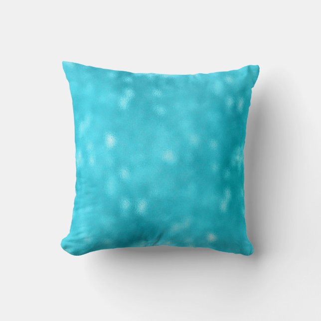 Sea Ocean Blue Marine Aqua Turquoise Tiffany Glas Cushion (Front)