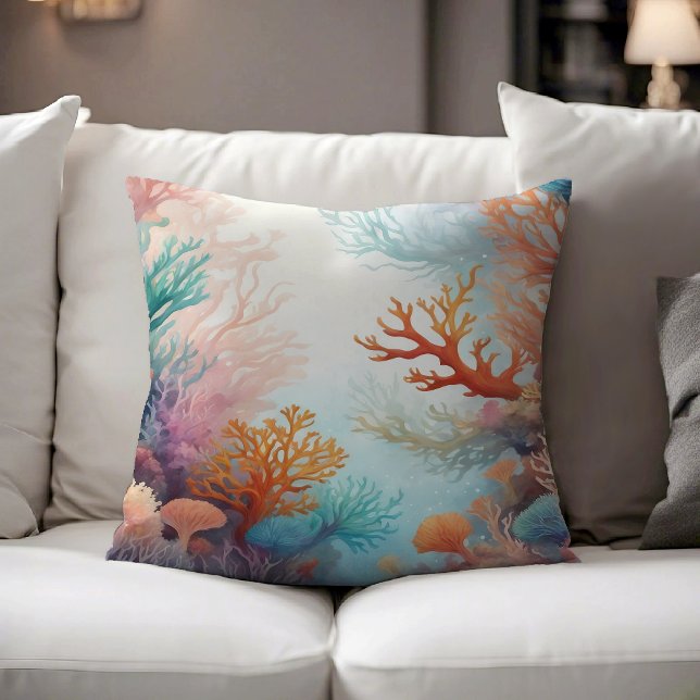 Sea Ocean Bottom Corals Design 315 Cushion (Creator Uploaded)