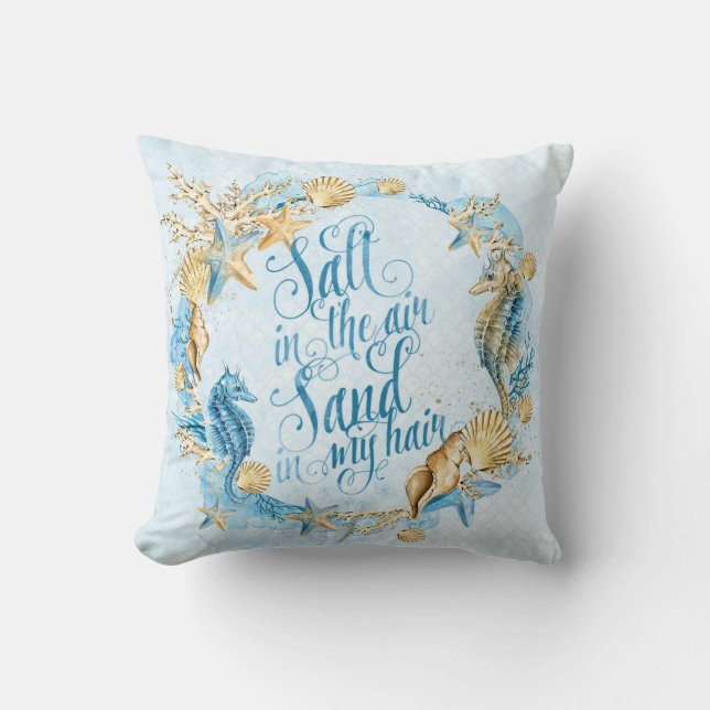 Sea & ocean pattern cushion (Front)