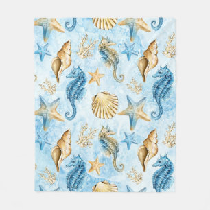 Sea & ocean pattern fleece blanket