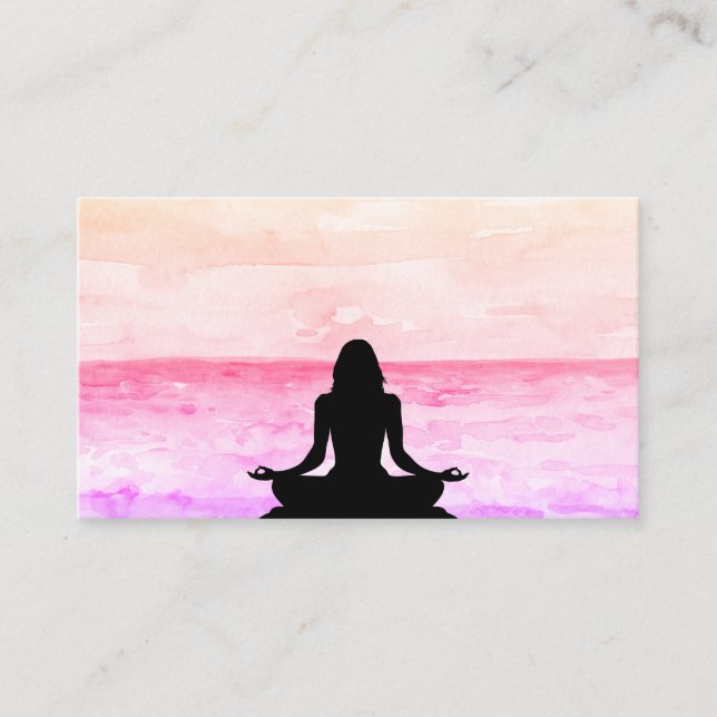 *~*  Sea Ocean Sunrise Mindfulness Meditation Yoga Business Card (Front)