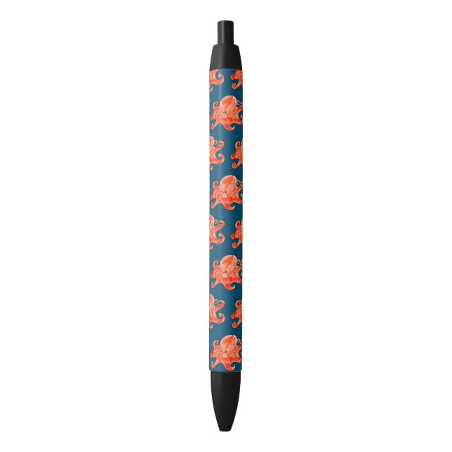 sea octopus pattern black ink pen (Front Vertical)