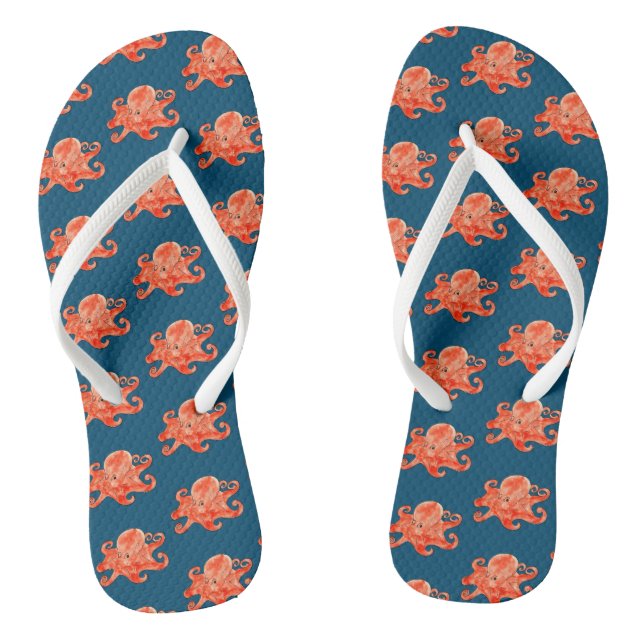 sea octopus pattern thongs (Footbed)
