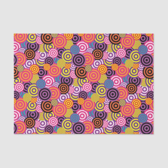 SEA OF BRIGHT FUNKY CIRCLES TISSUE PAPER (Front)