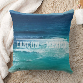 Sea of Cancun Mexico Cushion