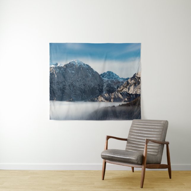 Sea of fog and snowy mountains tapestry (In Situ (Horizontal))