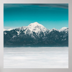 Sea of fog beneath the mountain poster