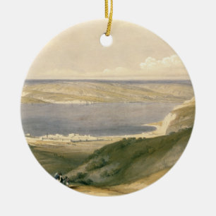 Sea of Galilee or Genezareth, looking towards Bash Ceramic Ornament