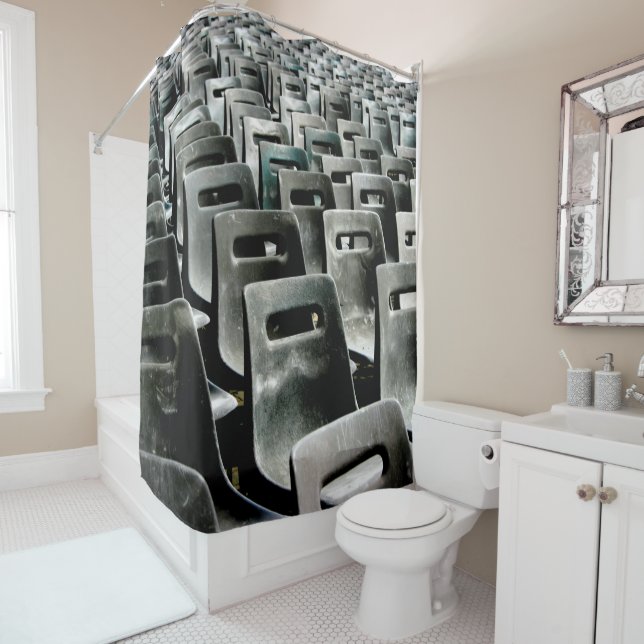 Sea of Grey Chairs Shower Curtain (In Situ)