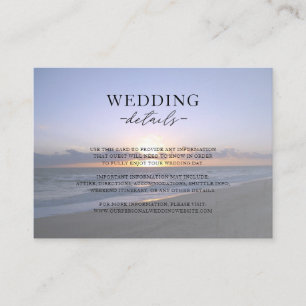 Sea of Love   Beach Sunset Starfish Wedding Enclosure Card