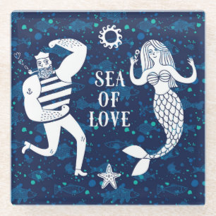 Sea Of Love Poster Glass Coaster