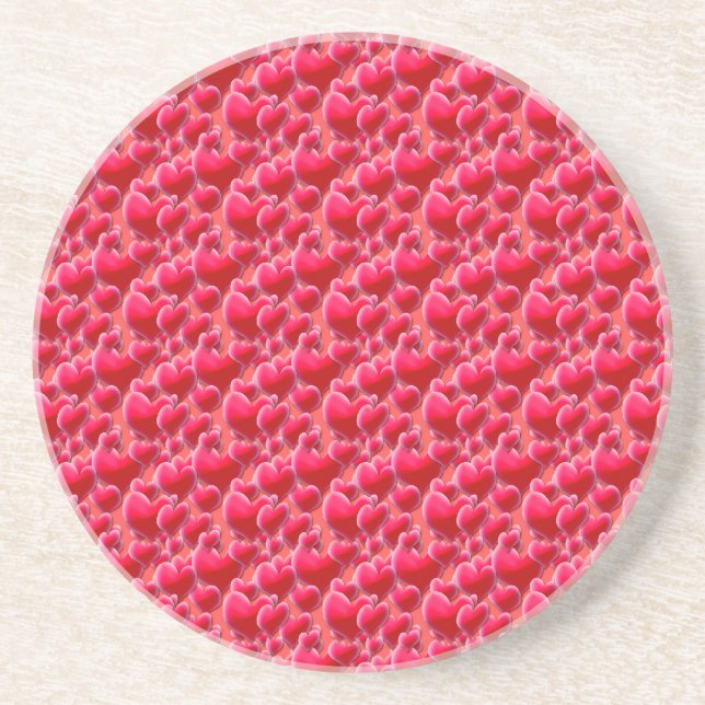 Sea of Pink Hearts Coaster (Front)