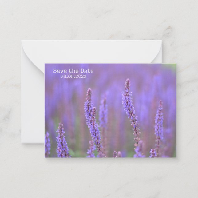 Sea of Purple Flowers at RHS Wisley Save the Date Card (Front)