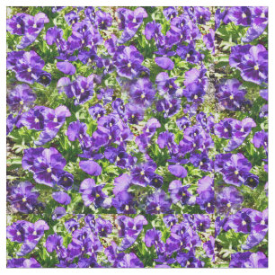 Sea of Serenity: The Beautiful Purple Pansy Field Fabric