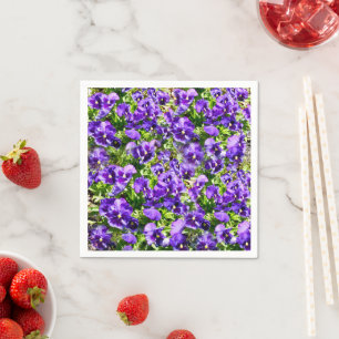 Sea of Serenity: The Beautiful Purple Pansy Field Napkin