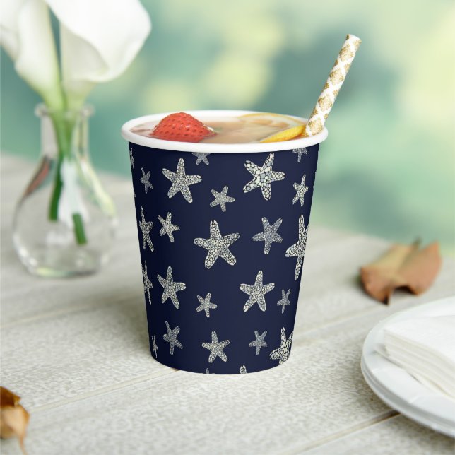 Sea Of Starfish Pattern Paper Cups (Insitu)