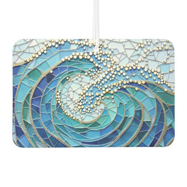 Sea of Waves Mosaic Art Car Air Freshener (Front)