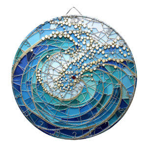 Sea of Waves Mosaic Art Dartboard