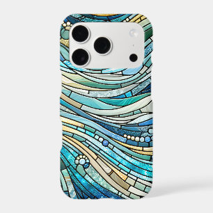 Sea of Waves Teal Mosaic Fine Art