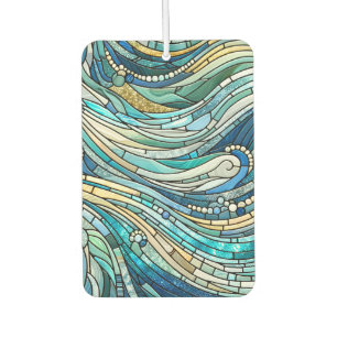 Sea of Waves Teal Mosaic Fine Art Car Air Freshener