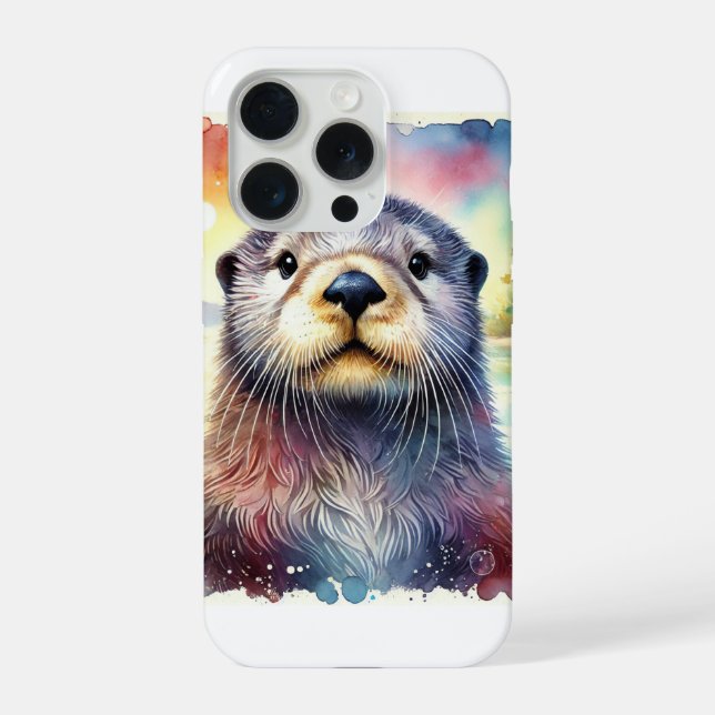 Sea Otter 081024AREF148 - Watercolor iPhone Case (Back)