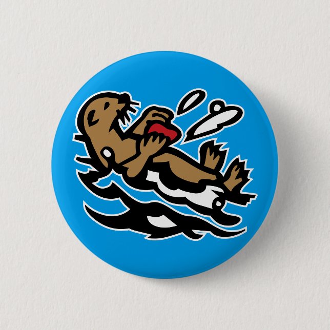 Sea otter 6 cm round badge (Front)