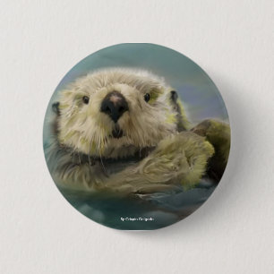 Sea Otter 6 Cm Round Badge