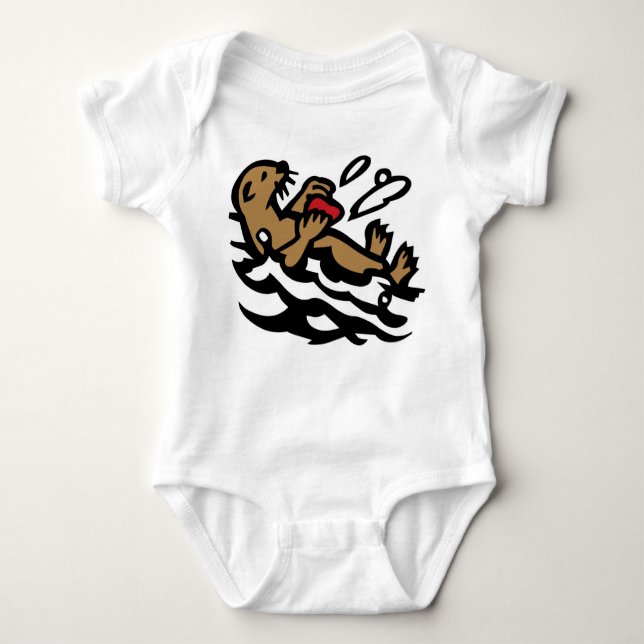 Sea otter baby bodysuit (Front)