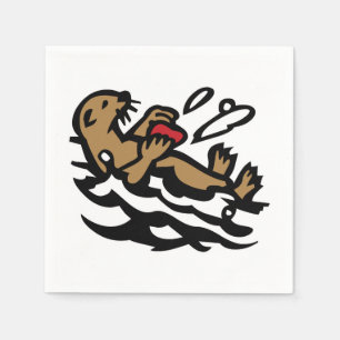 Sea otter Decorative Tiles Napkin