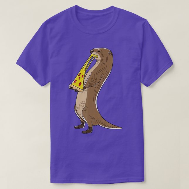 Sea Otter Eating Pizza Funny Animal Snack Food Lov T-Shirt (Design Front)