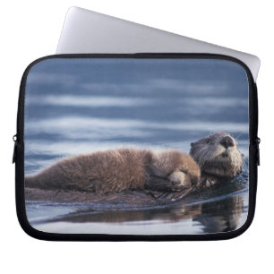 sea otter, Enhydra lutris lutris Laptop Sleeve