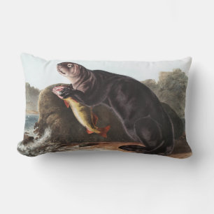 Sea Otter (Enhydra marina) Illustration Lumbar Cushion