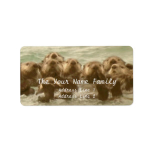 Sea Otter Family Label