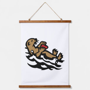 Sea otter hanging tapestry