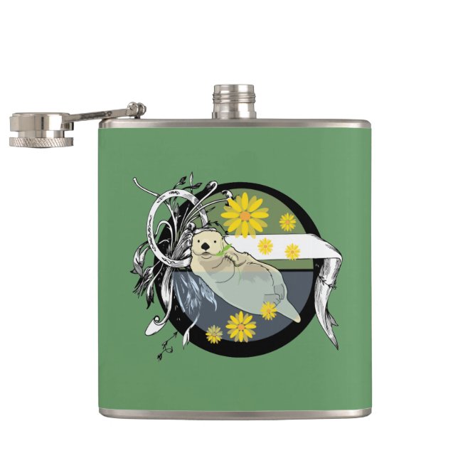 sea otter hip flask (Opened)