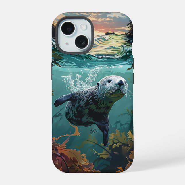 Sea Otter iPhone 15 Case (Back)