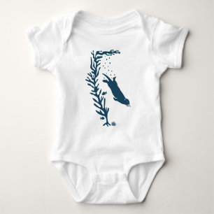 sea otter kelp forest california marine ocean baby bodysuit