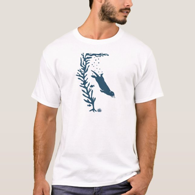 sea otter kelp forest california marine ocean T-Shirt (Front)