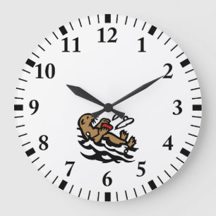 Sea otter large clock