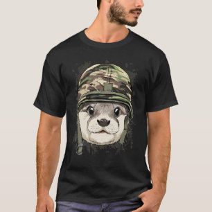 Sea Otter Military Soldier Veterans Day Marine Ani T-Shirt