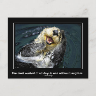 Sea otter motivational postcard
