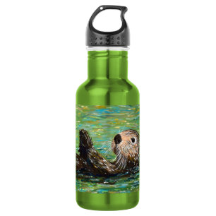 Sea Otter Painting 532 Ml Water Bottle